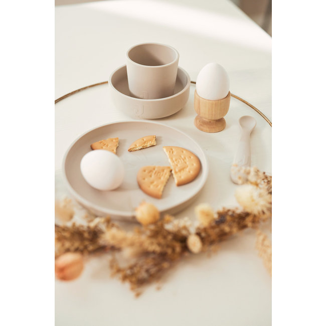 Jollein Kindergeschirr Silikon Nougat 4-Teilig