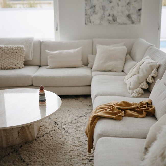 Mushie Babydecke Dots Mustard Melange 80 x 100 cm