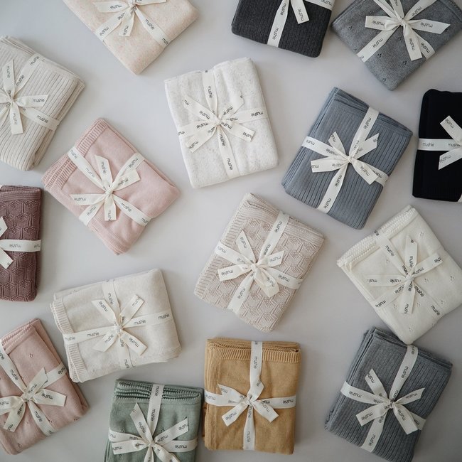 Mushie Babydecke Dots Blush 80 x 100 cm