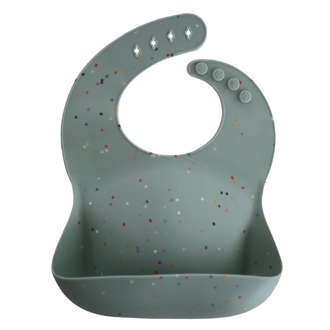 Mushie Silicone Bib Confetti Cambridge Blue