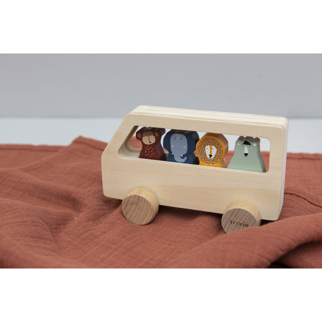 Trixie Baby & Kids Wooden Animal Bus