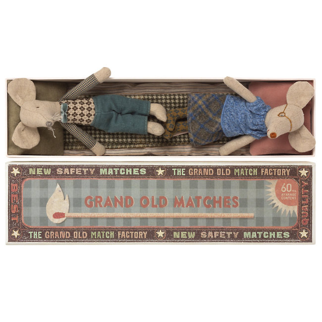 Maileg Grandpa & Grandma Mouse In Matchbox