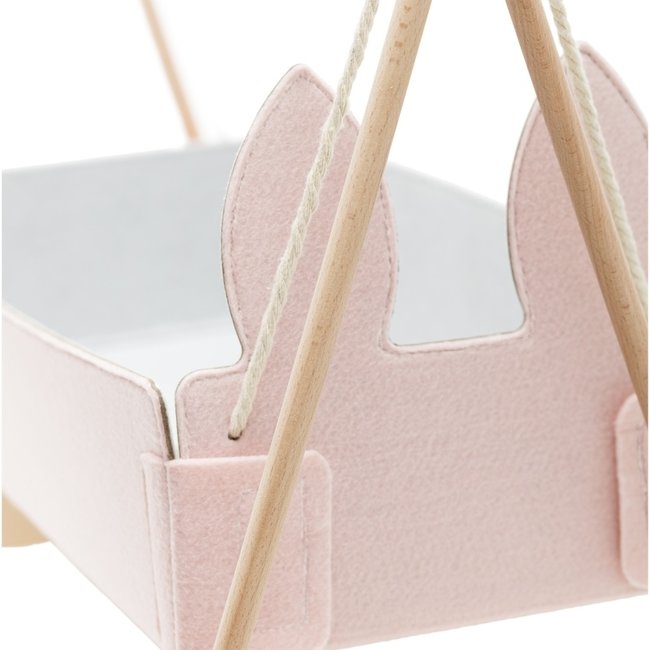 Skrallan Doll's Rocking Cradle Pink