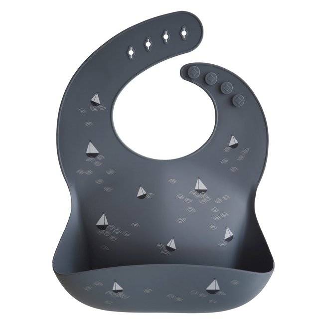 Mushie Siliconen Slab Boats Blauw