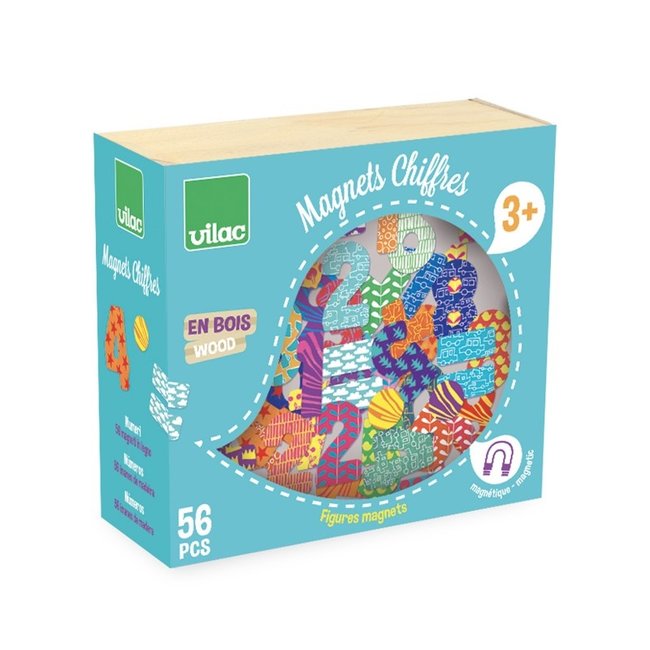 Vilac Magnets Numbers Wood 56 Pieces 6704