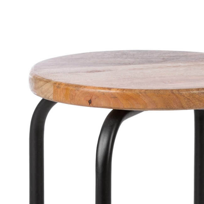 KidsDepot Children's stool Circle Black 2 pcs