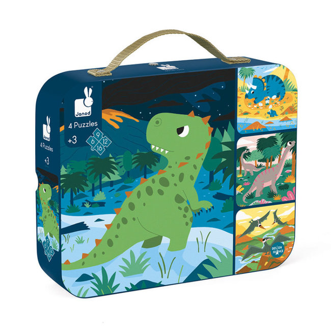 Janod 4 Puzzles Dinosaur 3 years+