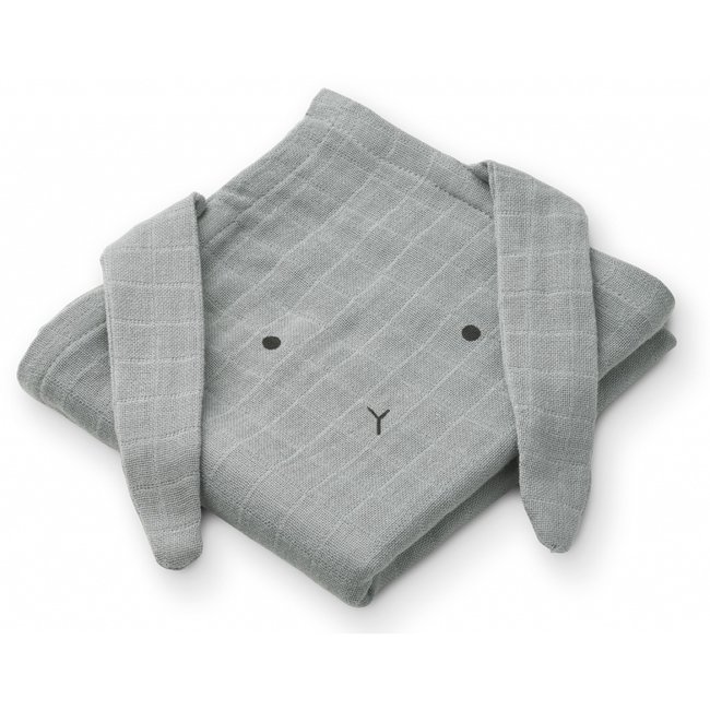 Liewood Hydrofiele Doeken Hannah Rabbit Blauw 2 St.