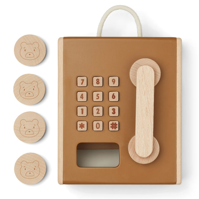 Liewood Telefoon Hout Rufus Golden Caramel