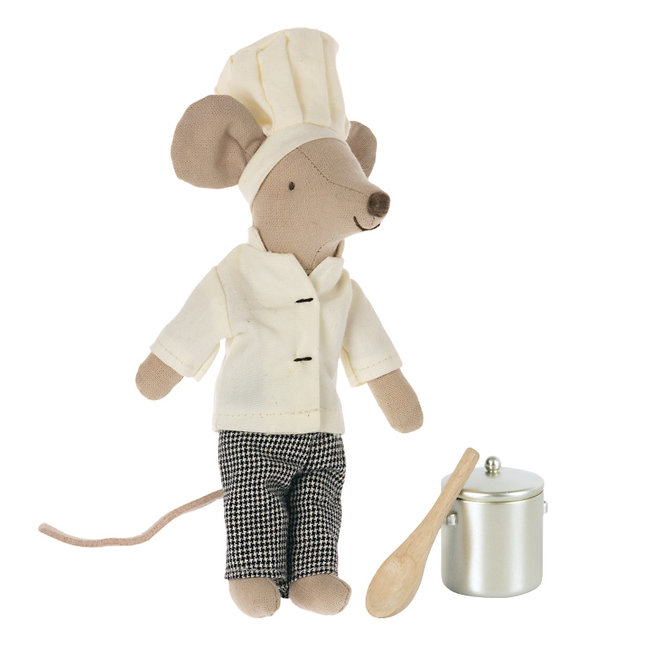 Maileg Chef Mouse Brother & Soup Pot 9 cm