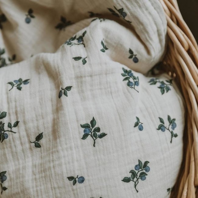 Garbo & Friends Baby Muslin Swaddle Blueberry 110 x 110 cm