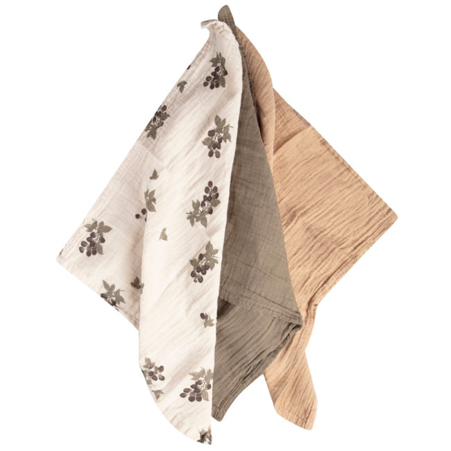 Garbo & Friends Baby Burp Cloths Blackberry 3 Pack