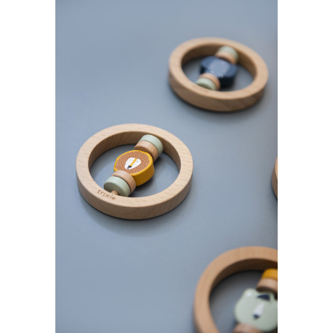 Trixie Baby & Kids Wooden Round Rattle Mr. Lion