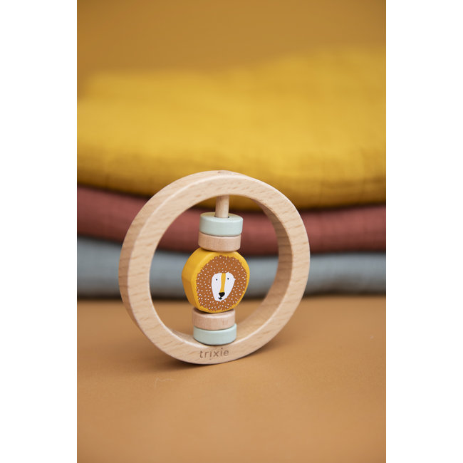 Trixie Baby & Kids Houten Ronde Rammelaar Mr. Lion
