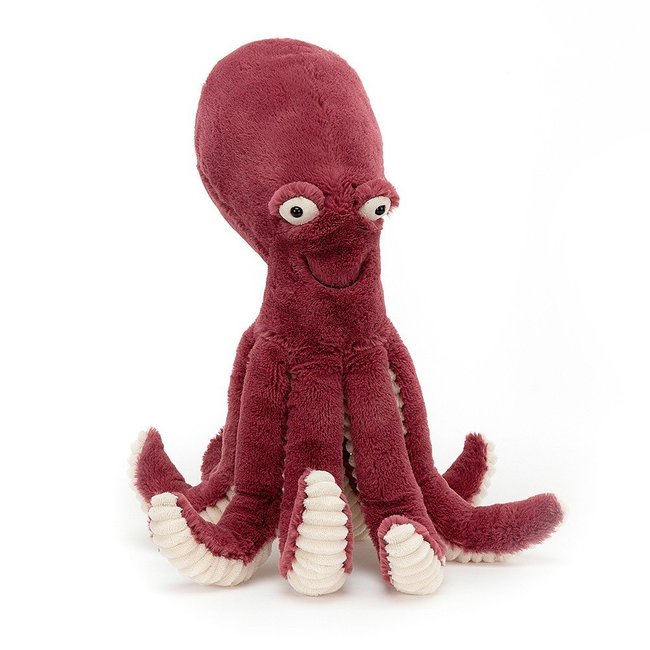 Jellycat Octopus Obbie Knuffel Rood 27 cm