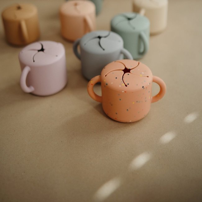 Mushie Snack Cup Confetti Powder Pink