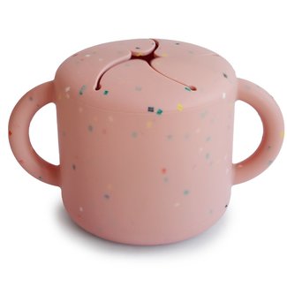 Mushie Snack Cup Confetti Powder Pink