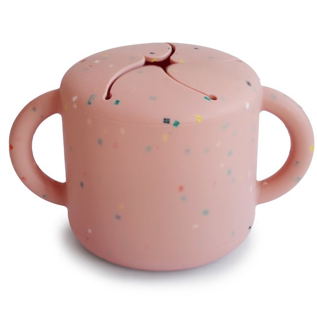Mushie Snack Cup Confetti Powder Pink Rosa