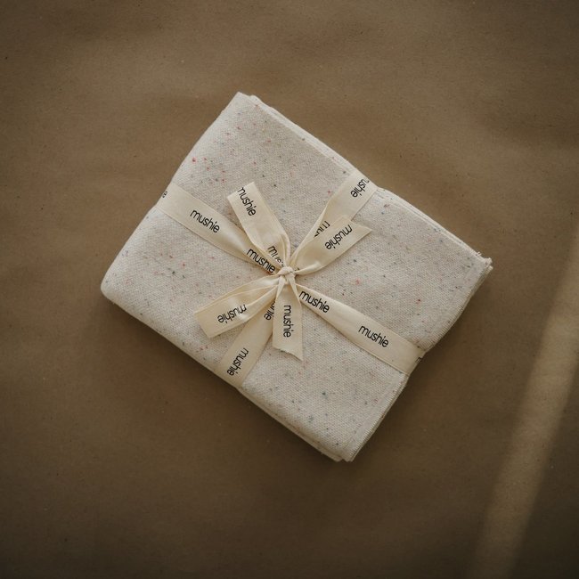 Mushie Knitted Baby Blanket Confetti Ivory 80 x 100 cm