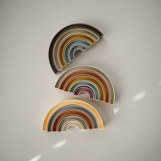 Mushie Rainbow Stacking Tower Tropical