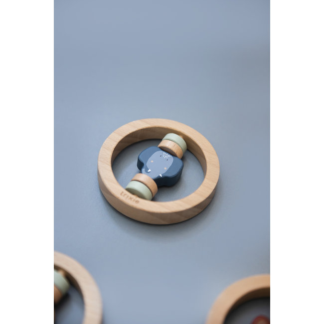 Trixie Baby & Kids Wooden Round Rattle Mrs. Elephant
