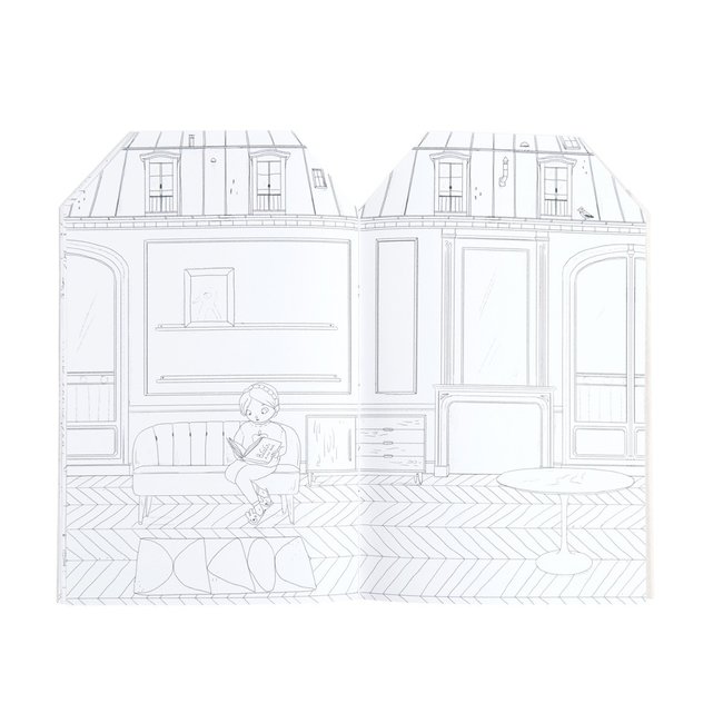Moulin Roty Colouring Book and Stickers Les Parisiennes