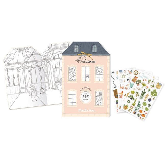 Moulin Roty Colouring Book and Stickers Les Parisiennes