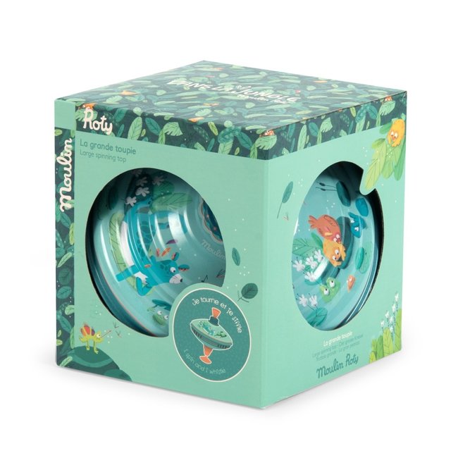 Moulin Roty Speelgoed Spinning Top Jungle Green Big Ø 18 cm