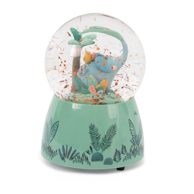 Moulin Roty Speelgoed Musical Snow Globe Elephant Green