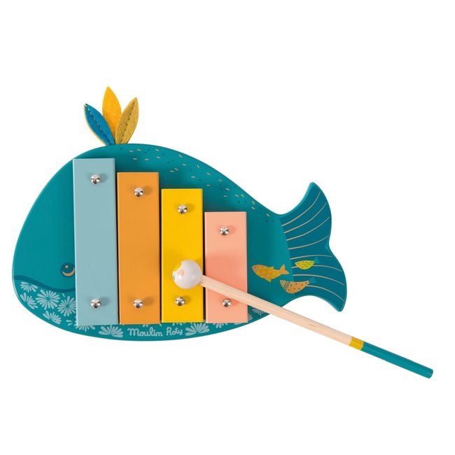 Moulin Roty Xylophone Whale Blue Le Voyage d'Olga