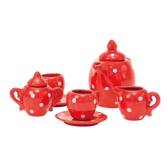 Moulin Roty Tea Set Red In Suitcase Le Grande Famille