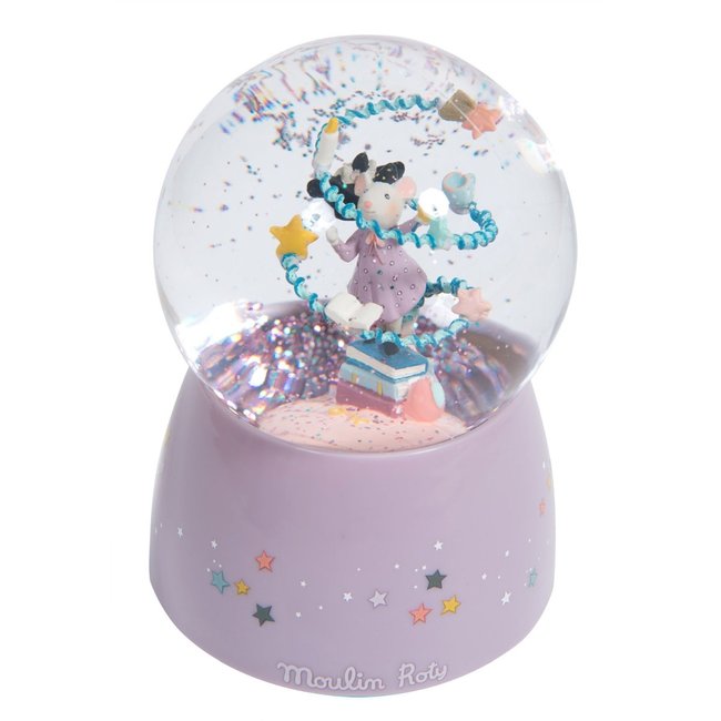 Moulin Roty Musical Snow Globe Il était une fois purple