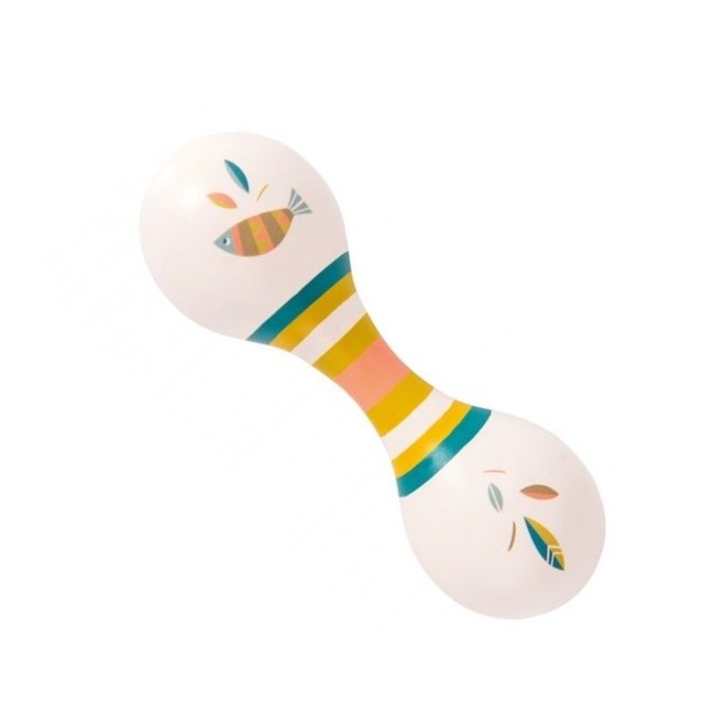 Moulin Roty Speelgoed Maracas Wit Hout Voyage d'Olga