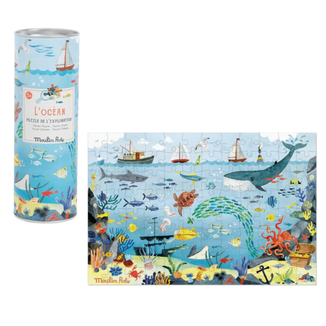 Moulin Roty Speelgoed Puzzle Ocean Le Jardin 96 pcs.