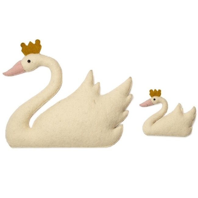KidsDepot Zafi Wanddekoration Schwäne Beige