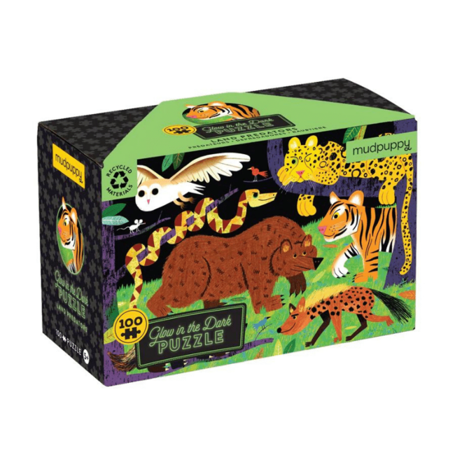 Mudpuppy Glow in the dark puzzle Land Predators 100 pc.