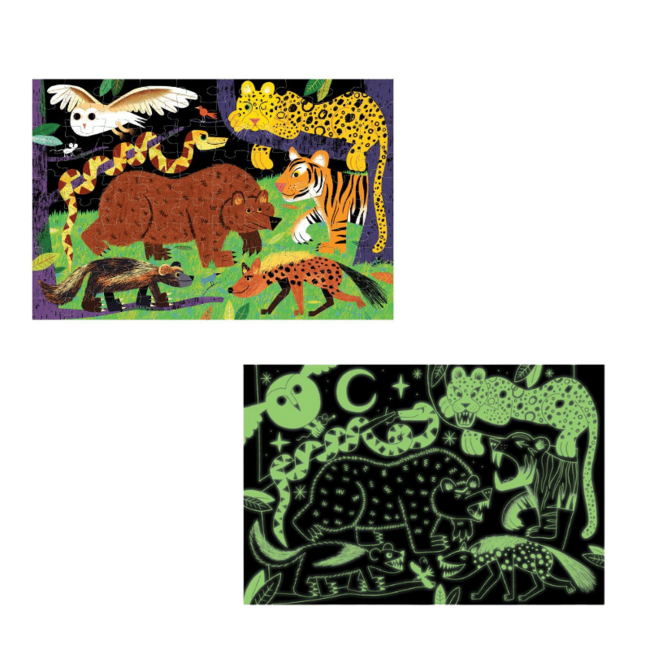 Mudpuppy Glow in the dark puzzle Land Predators 100 pc.