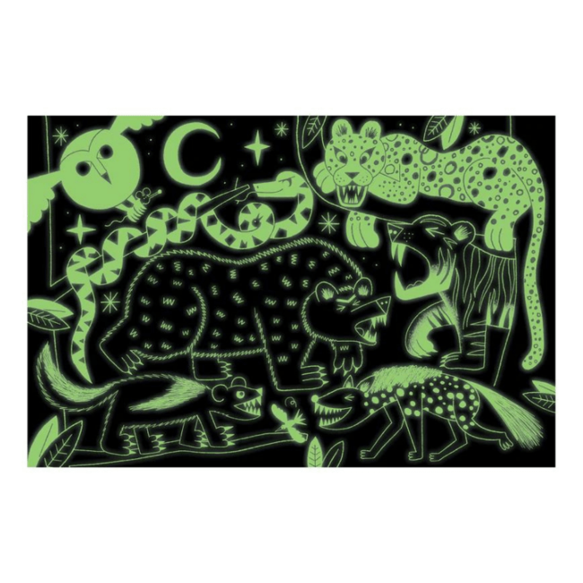 Mudpuppy Glow in the dark Puzzle Raubtiere 100-teilig