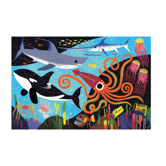 Mudpuppy Glow in the dark puzzle Ocean Predators 100 pc.