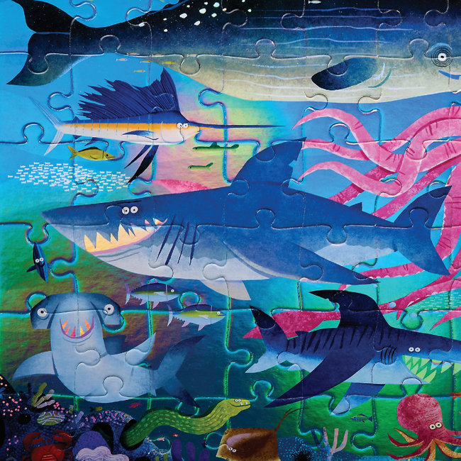 Crocodile Creek Puzzels Puzzel Shimmering Shark 60 st.  4 jaar+