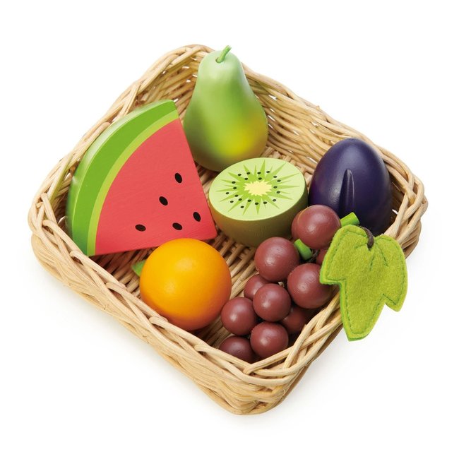 Tender Leaf Toys Wicker Basket Fruit