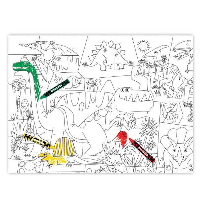 Crocodile Creek Puzzels Ausmal-Poster Dinosaurier & Sticker