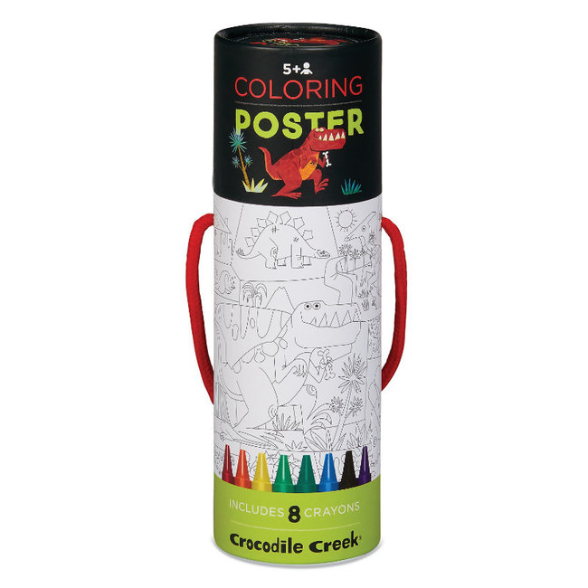 Crocodile Creek Puzzels Color a Poster Dinosaurs & Stickers
