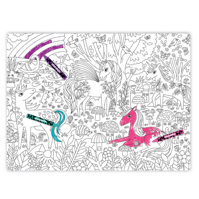 Crocodile Creek Puzzels Ausmal-Poster Unicorn & Sticker