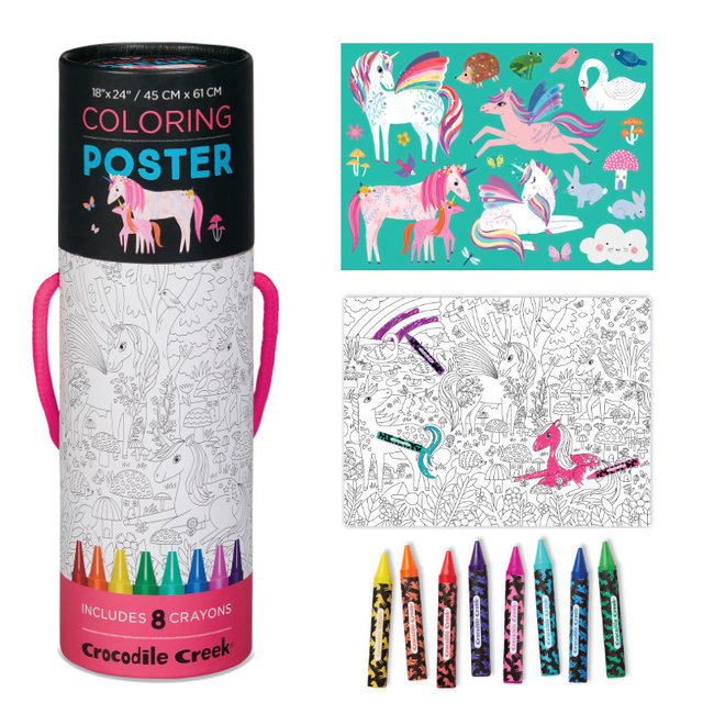 Crocodile Creek Puzzels Ausmal-Poster Unicorn & Sticker
