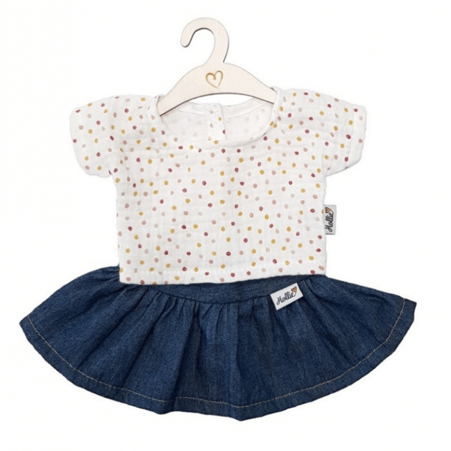 Hollie Poppenspeelgoed Poppen Rokje Jeans & Shirt Dots (voor Gordi)