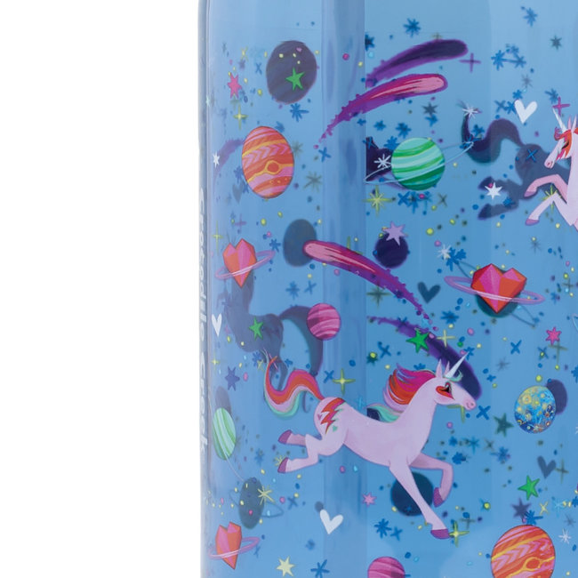 Crocodile Creek Puzzels Trinkflasche mit Strohhalm Einhorn Lila