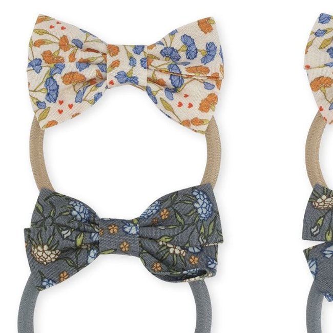 Konges Sløjd Hair Elastics Bows Nuit De Fleurs 4 Pcs