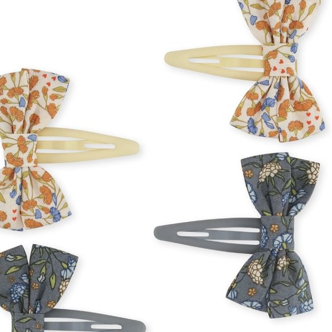 Konges Sløjd Hair Clips Bows Nuit De Fleurs 4 Pcs