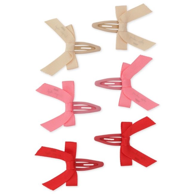 Konges Sløjd Hair Clips Bows Pink 6 Pcs